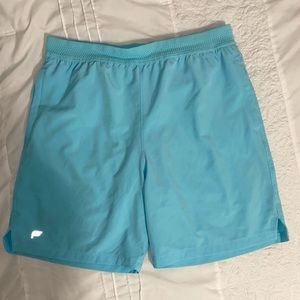 Mens Medium Light Blue Fabletics 7inch inseam Lined Shorts